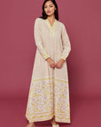 Pahi Block Printed Dress in Amber