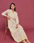 Pahi Block Printed Dress in Amber