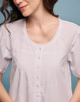 Nerissa White Cotton Nightdress