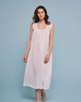 Elara White Cotton Nightdress