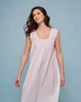 Elara White Cotton Nightdress