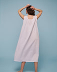 Elara White Cotton Nightdress