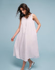 Theia White Cotton Nightdress