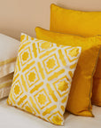 Fresia Yellow Silk Cushion Cover (50cm x 50cm)