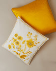 Fresia Yellow Silk Cushion Cover (60cm x 60cm)