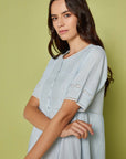 Fiore Blue Cotton Nightdress