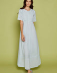 Fiore Blue Cotton Nightdress
