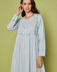 Fleurine Blue Cotton Nightdress