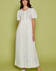 Floralia White Cotton Nightdress
