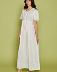 Floralia White Cotton Nightdress