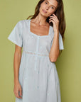 Gardenia Blue Cotton Nightdress