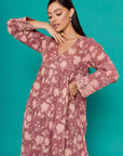 Gulista Pink Cotton Kaftan