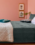 Shad Bakht Green Velvet Bed Cover