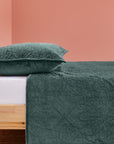 Shad Bakht Green Velvet Bed Cover