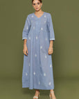 Hunar Faded Denim Kaftan