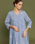 Hunar Faded Denim Kaftan