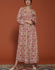 Laal Genda Phool Cotton Kaftan
