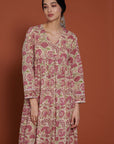 Laal Genda Phool Cotton Kaftan