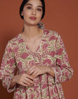 Laal Genda Phool Cotton Kaftan