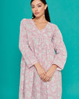 Narjee Pink Cotton Kaftan
