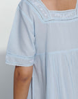 Queen's Lace Blue Cotton Nightdress