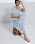 Queen's Lace Blue Cotton Nightdress