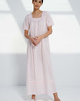 Queen's Lace Pink Cotton Nightdress