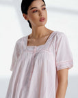 Queen's Lace Pink Cotton Nightdress