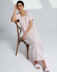 Queen's Lace Pink Cotton Nightdress