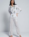 Rain Drop Yellow Blue Cotton Pyjamas