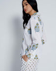 Rain Drop Yellow Blue Cotton Pyjamas