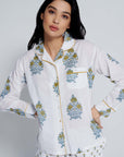 Rain Drop Yellow Blue Cotton Pyjamas