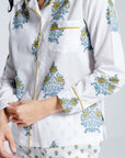 Rain Drop Yellow Blue Cotton Pyjamas