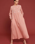 Sah Kulu Muted Clay Cotton Kaftan