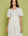 Elodia Ivory Cotton Nightdress
