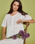 Floralia White Cotton Nightdress