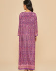 Embroidered Chikankari Tarmeh Lilac Kaftan