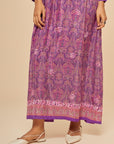 Embroidered Chikankari Tarmeh Lilac Kaftan