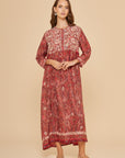 Embroidered Chikankari Kashmiri Red Kaftan