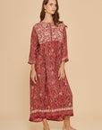 Embroidered Chikankari Kashmiri Red Kaftan