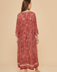 Embroidered Chikankari Kashmiri Red Kaftan