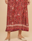 Embroidered Chikankari Kashmiri Red Kaftan