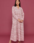 Pale Pink Hiran Block Printed Cotton Dress