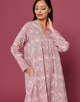 Pale Pink Hiran Block Printed Cotton Dress