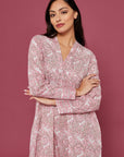 Pale Pink Hiran Block Printed Cotton Dress