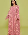 Blush Pink Pari Block Printed Cotton Dress
