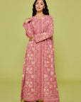 Blush Pink Pari Block Printed Cotton Dress
