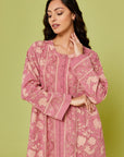 Blush Pink Pari Block Printed Cotton Dress