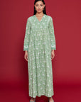 Amala Green Cotton Kaftan