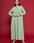 Amala Green Cotton Kaftan